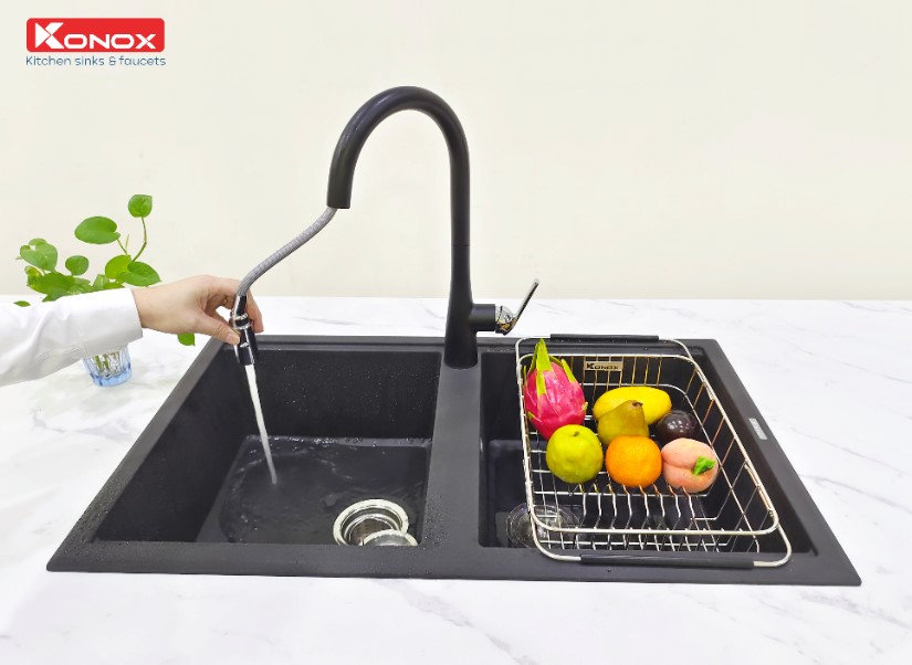 Chậu rửa bát Konox Granite Phoenix 860 Black2