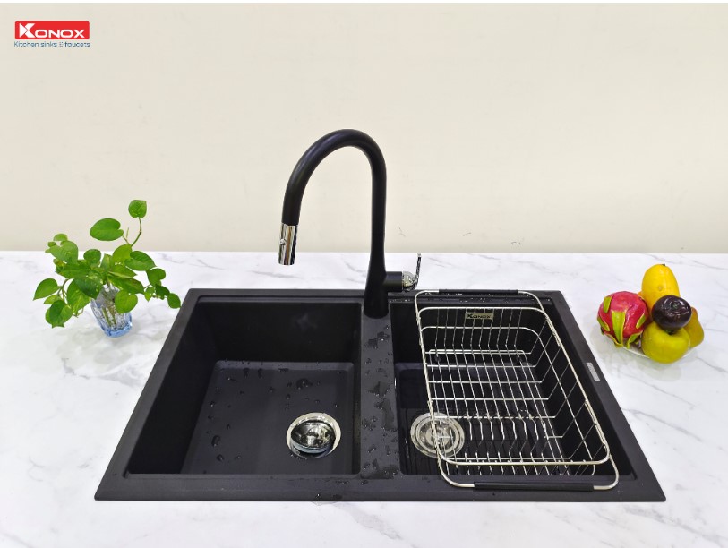 Chậu rửa bát Konox Granite Phoenix 860 Black0