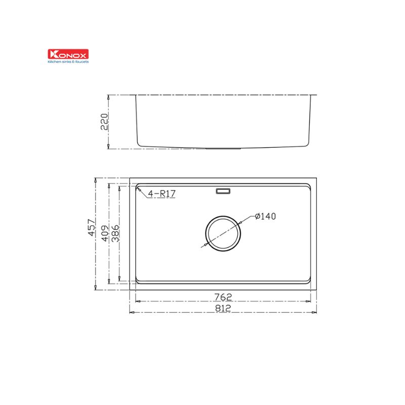 Chậu rửa bát Konox Workstation Undermount Sink KN8146SU Dekor3