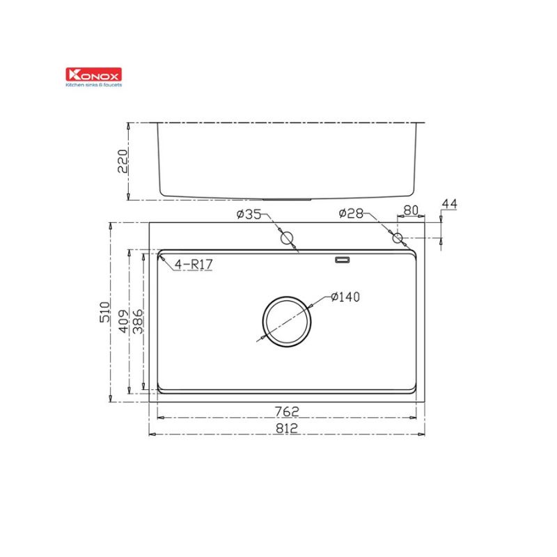 Chậu rửa bát Workstation Undermount Sink KN8151TS Dekor Basic2