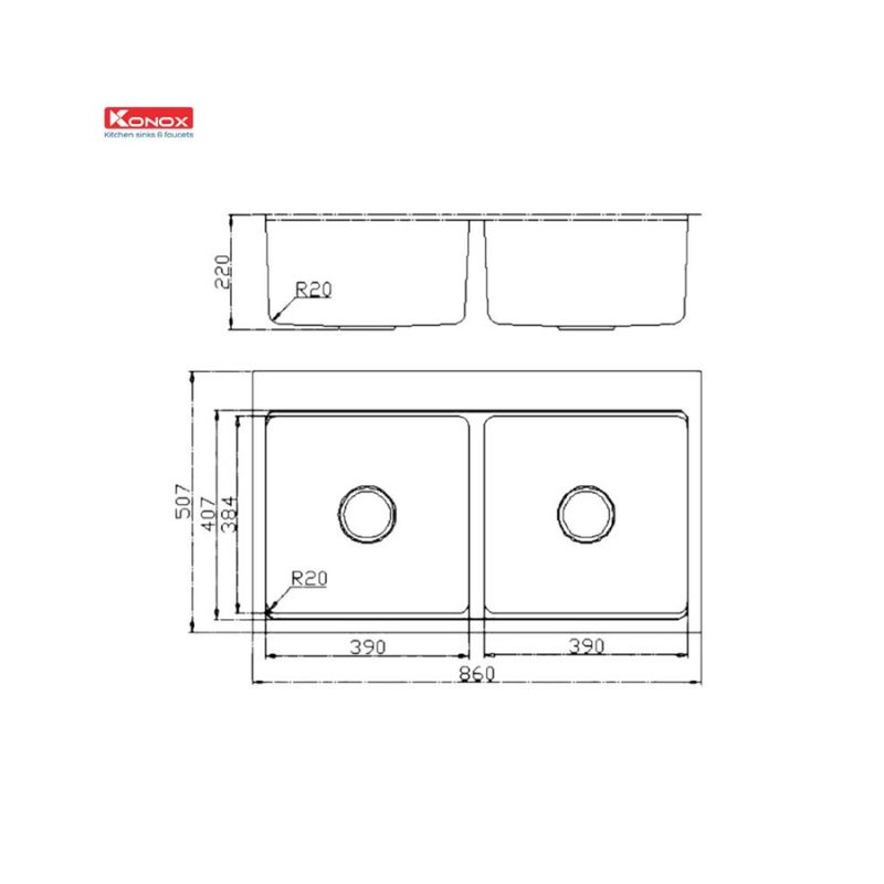 Chậu rửa bát Konox Workstation Undermount Sink KN8651TD Dekor Basic2