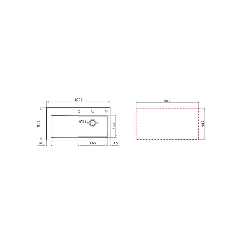 Chậu rửa bát Elica Tekton 1B 1D Snow 700172110