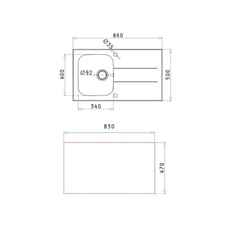 Chậu rửa chén inox 1 hố Elica Concerto 1B 1D – White 1095013300