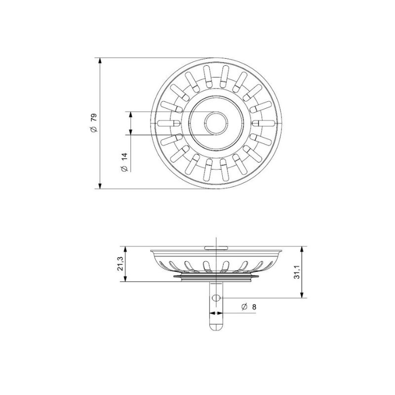 Nắp che phểu rác chậu inox Reginox R242481