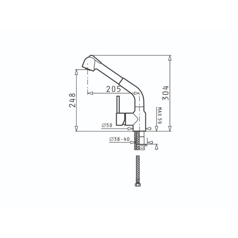 Vòi rửa bát Elica Balata Iron Grey 909122010