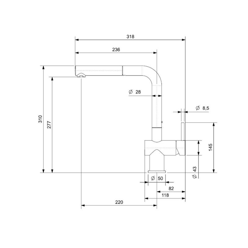 Vòi rửa bát nóng lạnh Reginox CEDAR HMH.R316433