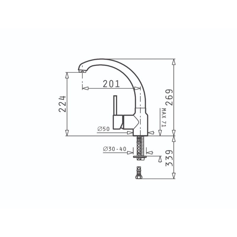 Vòi Rửa Chén Elica Armonica Classic Chrome 951510010