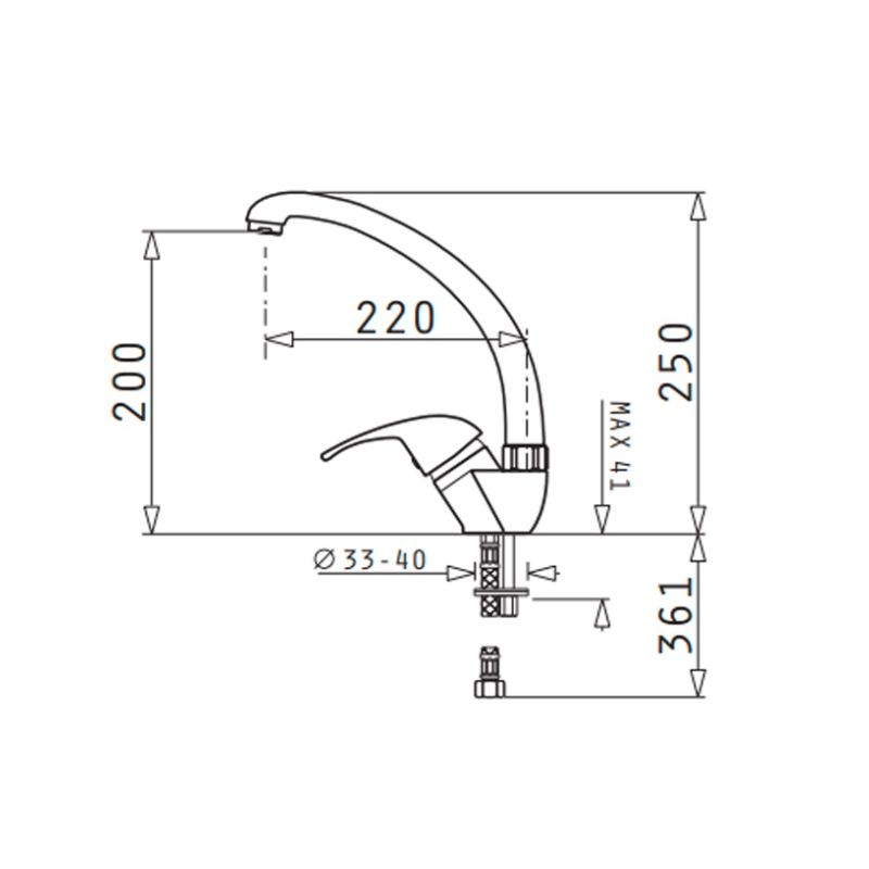 Vòi rửa chén Elica Chrome 967010011