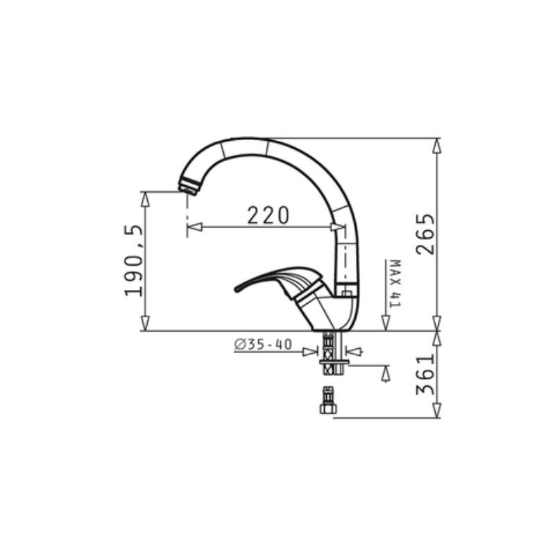 Vòi rửa chén Elica Mezzo Chrome 951810010