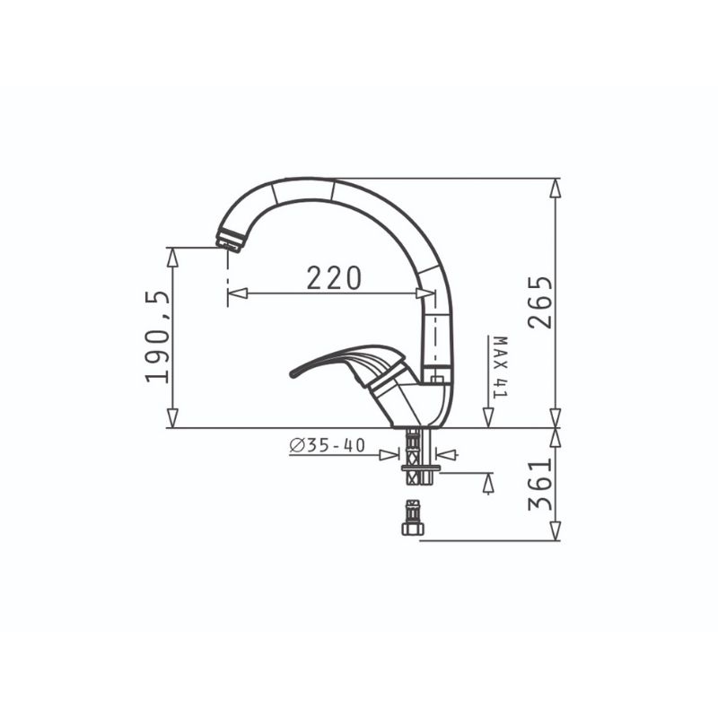 Vòi rửa chén Elica Mezzo Grainte Iron Grey 909137010