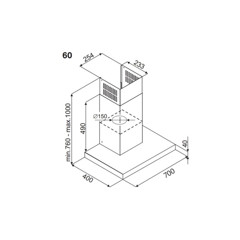 Máy hút mùi áp tường Fagor 3CFS-7031X0