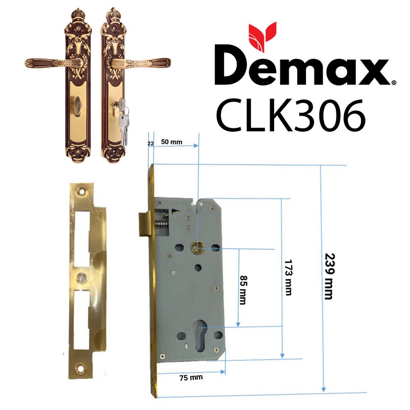 Khóa đồng cửa chính Demax CLK3060