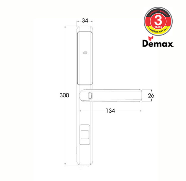 Khóa cửa điện tử chống nước Demax SL501 PW0