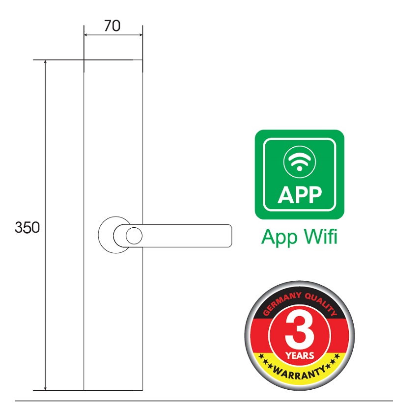 Khóa điện tử Demax SL638 PB - APP WIFI/ Khóa vân tay0