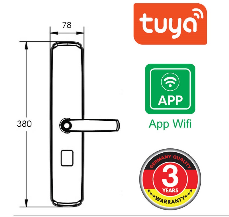 Khóa điện tử Demax SL666 BN - APP WIFI/ Khóa vân tay0