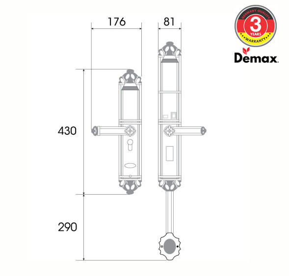 Khóa cửa điện tử đại sảnh-biệt thự Demax SL821 AC0