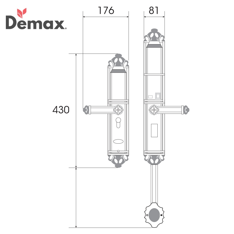 Khóa cửa điện tử Demax SL821 Gold cho đại sảnh - biệt thự0