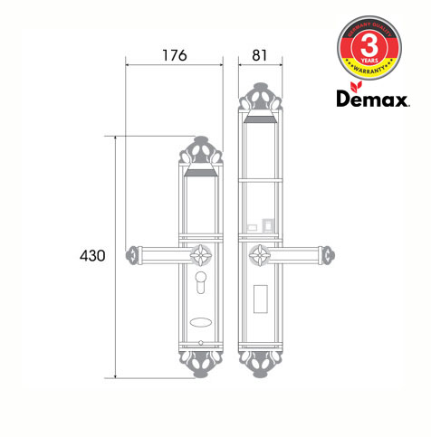 Khóa cửa điện tử đại sảnh-biệt thự Demax SL822 AC0