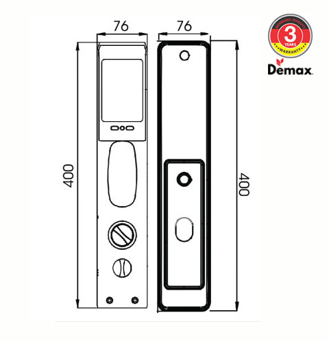 Khóa cửa thông minh tự động màn hình chuông Demax SL866 AC0