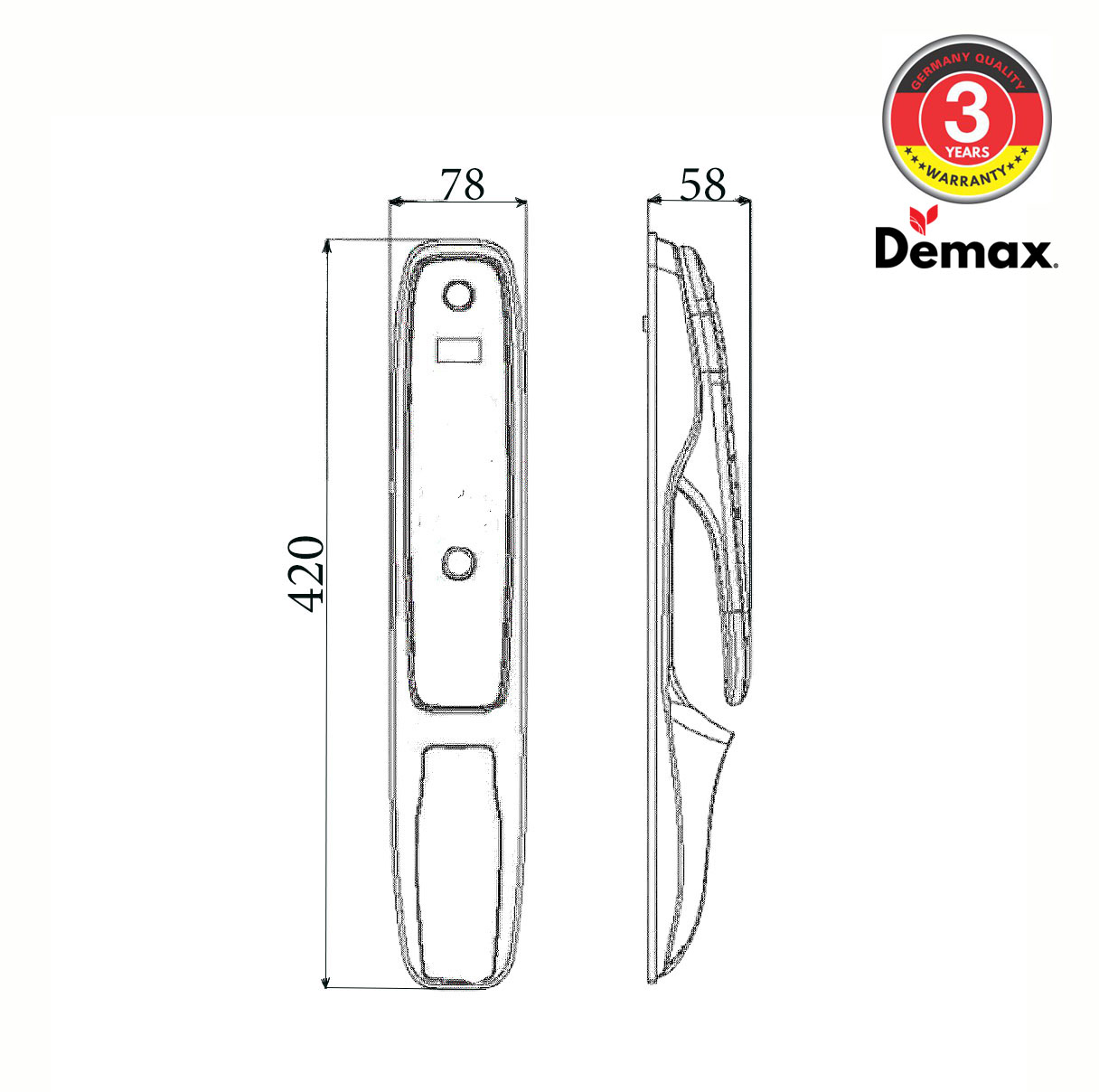 Khóa cửa thông minh tự động màn hình chuông Demax SL898 PB0