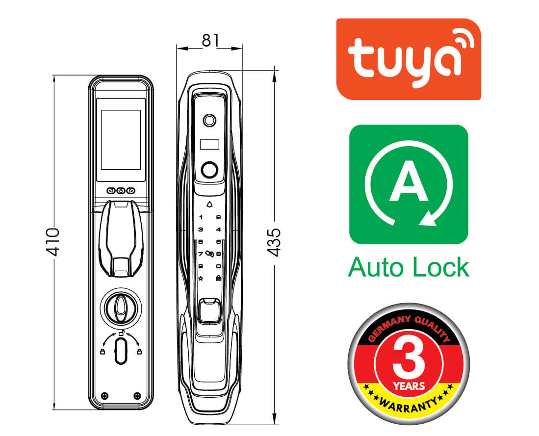 Khóa cửa thông minh nhận diện khuôn mặt FACE ID-3D Demax SL968 GS0