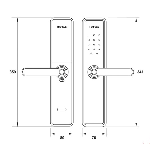 Khóa điện tử Hafele DL7600 BLE glossy copper 912.20.2380