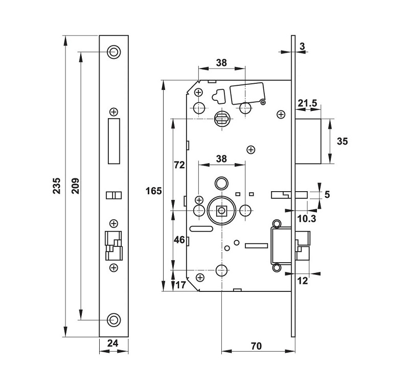 Khóa điện tử Hafele DL7600 BLE glossy copper 912.20.2382