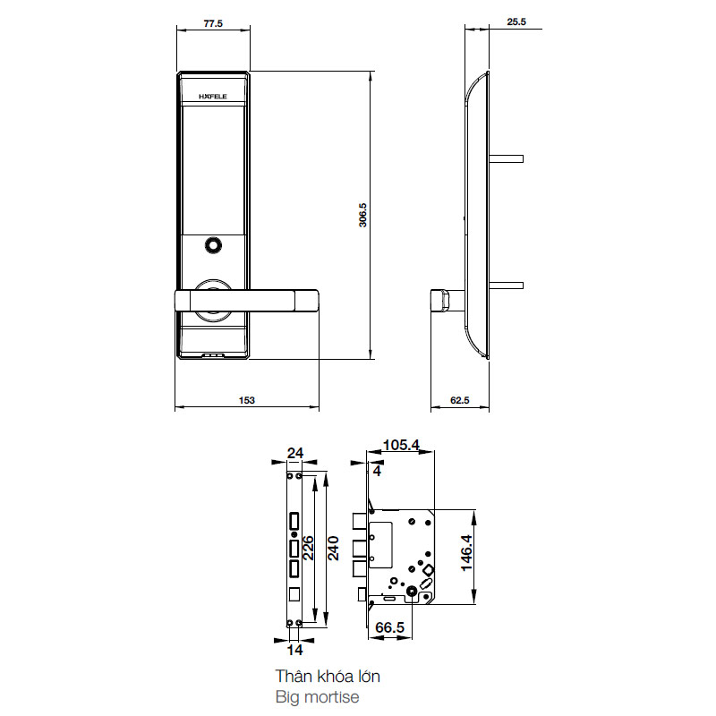 Khóa cửa điện tử Hafele EL7900-TCB 912.05.6411