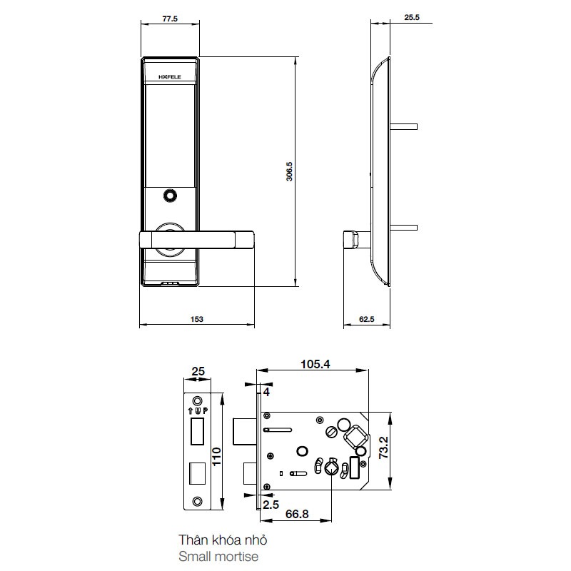 Khóa cửa điện tử Hafele EL7900-TCB 912.05.6431