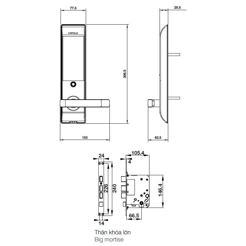 Khóa cửa điện tử Hafele EL7900-TCB 912.05.6440