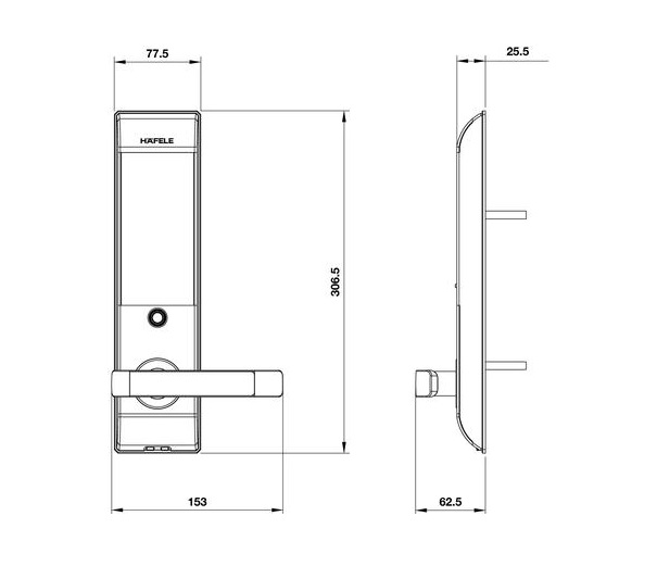 Khóa cửa điện tử Hafele EL7900-TCB 912.05.6491