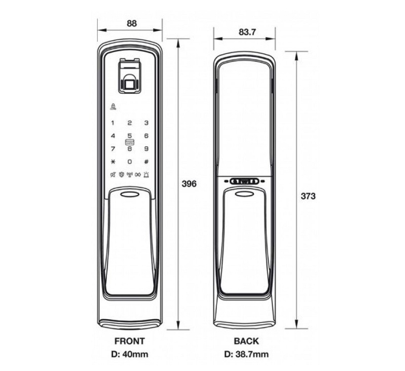 Khóa cửa điện tử Hafele EL9500-TCS 912.05.3532