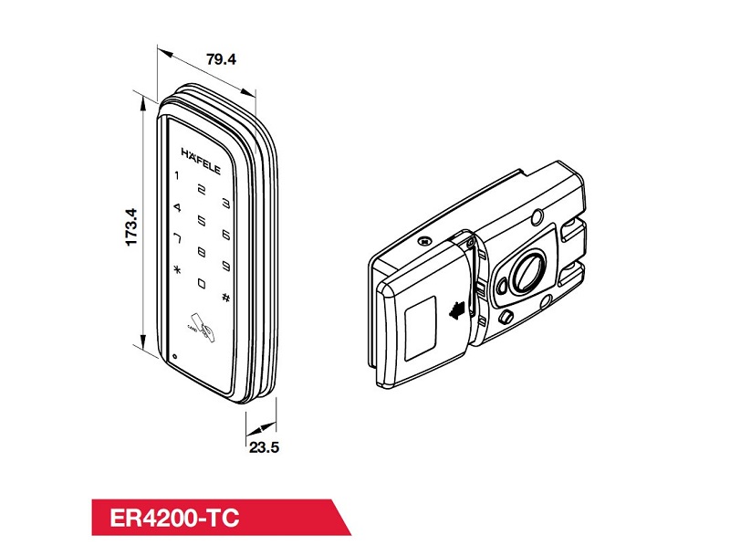 Khóa cửa điện tử Hafele ER4200-TC 912.05.6902