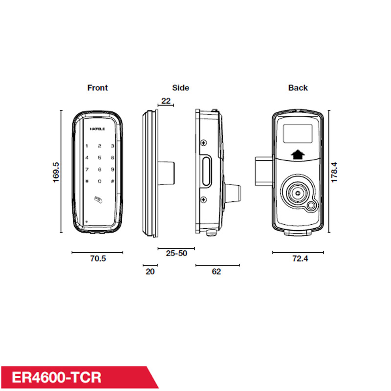 Khóa cửa điện tử Hafele ER4800-TC 912.05.3722