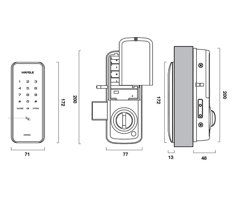 Khóa cửa điện tử Hafele ER5000 912.05.3182