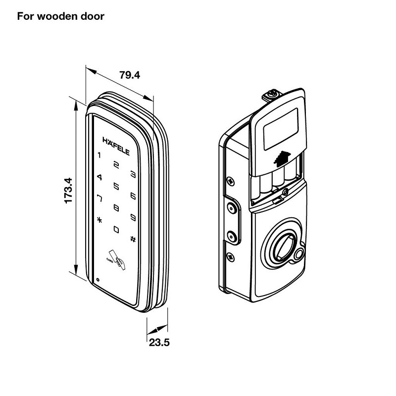 Khóa điện tử Hafele ER5900-TCB 912.05.6562