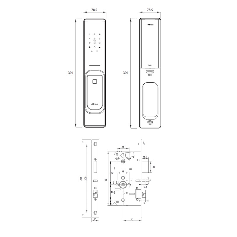 Khóa cửa điện tử Hafele PP8100 912.05.6953