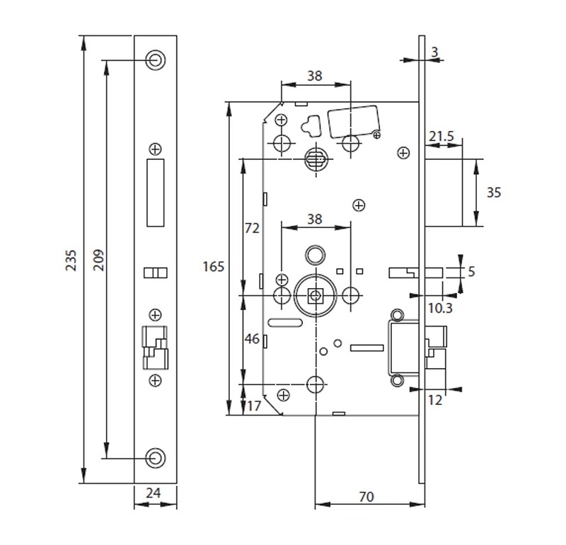 Khóa điện tử Hafele PP8100 Glossy copper W Batt 912.20.2871