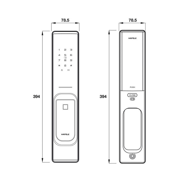 Khóa điện tử Hafele PP8102 912.20.2622