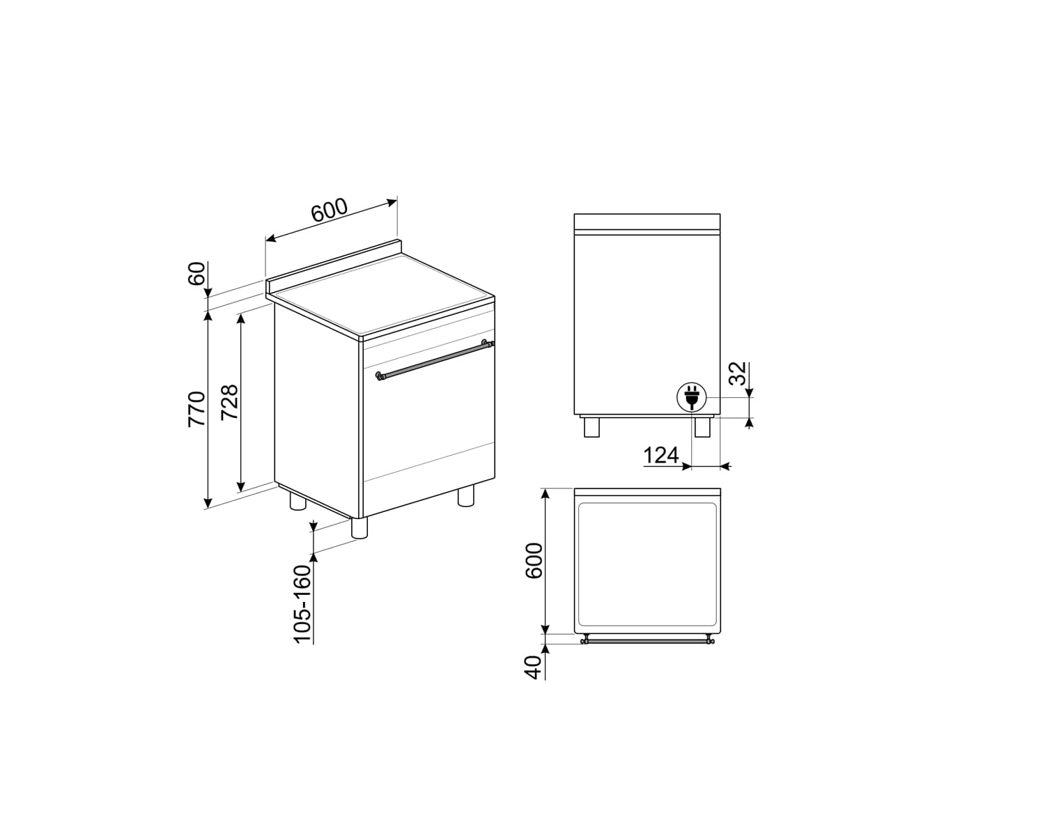 BẾP ĐIỆN LIỀN LÒ HAFELE SMEG CO68CMA8 536.64.7940