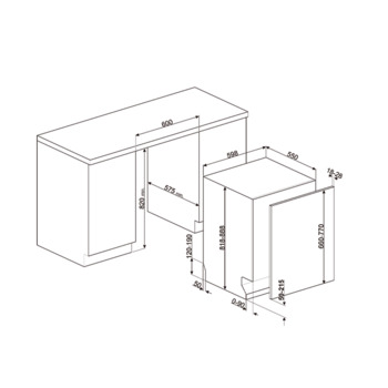 Máy rửa chén âm Hafele Smeg STL323BL 536.24.6210