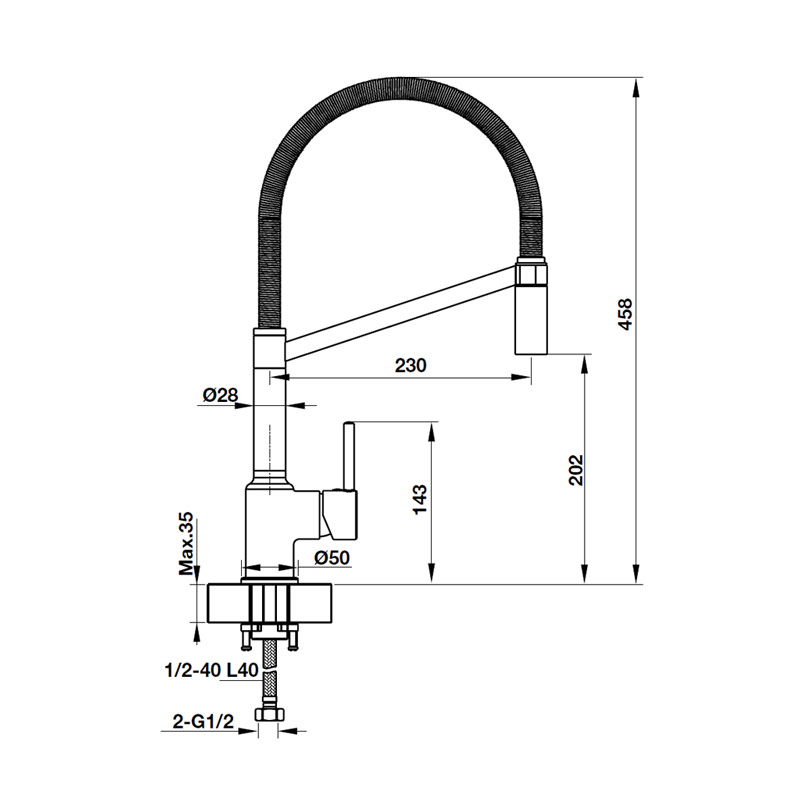 Vòi rửa HAFELE TAP AUGUSTUS HT-C202 570.51.0100