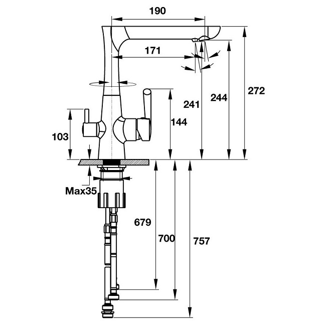 Vòi rửa HAFELE TAP MARCUS HT-C244 570.51.0700