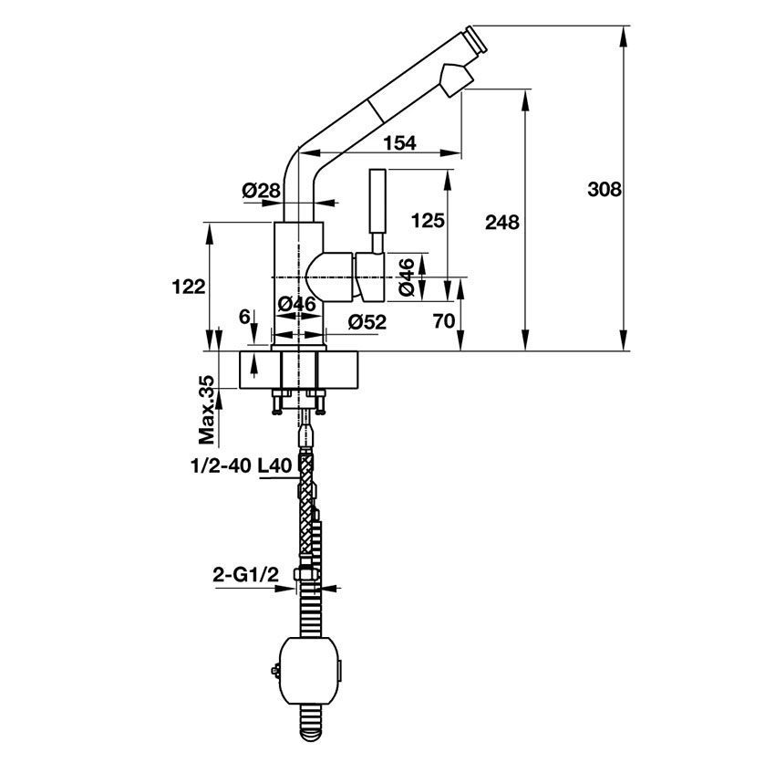 Vòi rửa HAFELE TAP TITUS HT-C2400