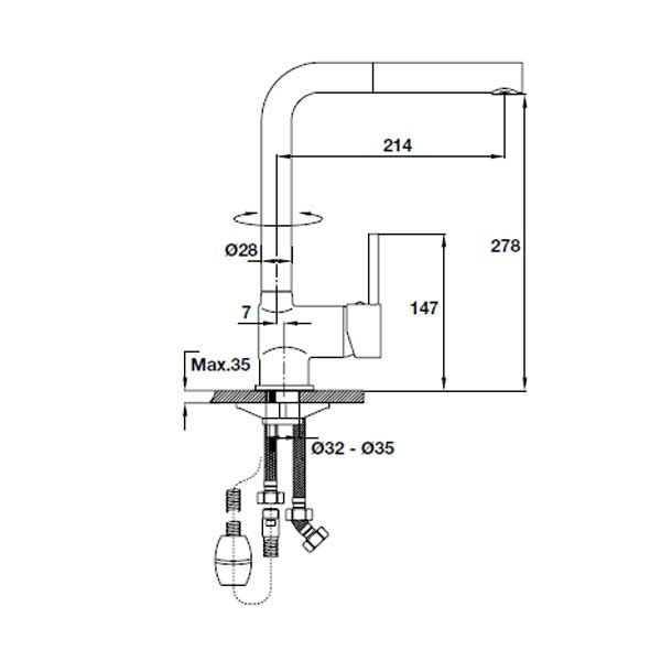 Vòi rửa HAFELE TAP TITUS HT-C280 570.51.2800