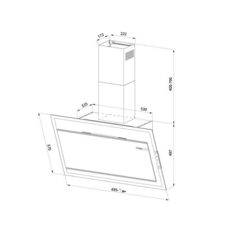 Máy hút mùi áp tường tuần hoàn Eurosun EH-70CN78B4