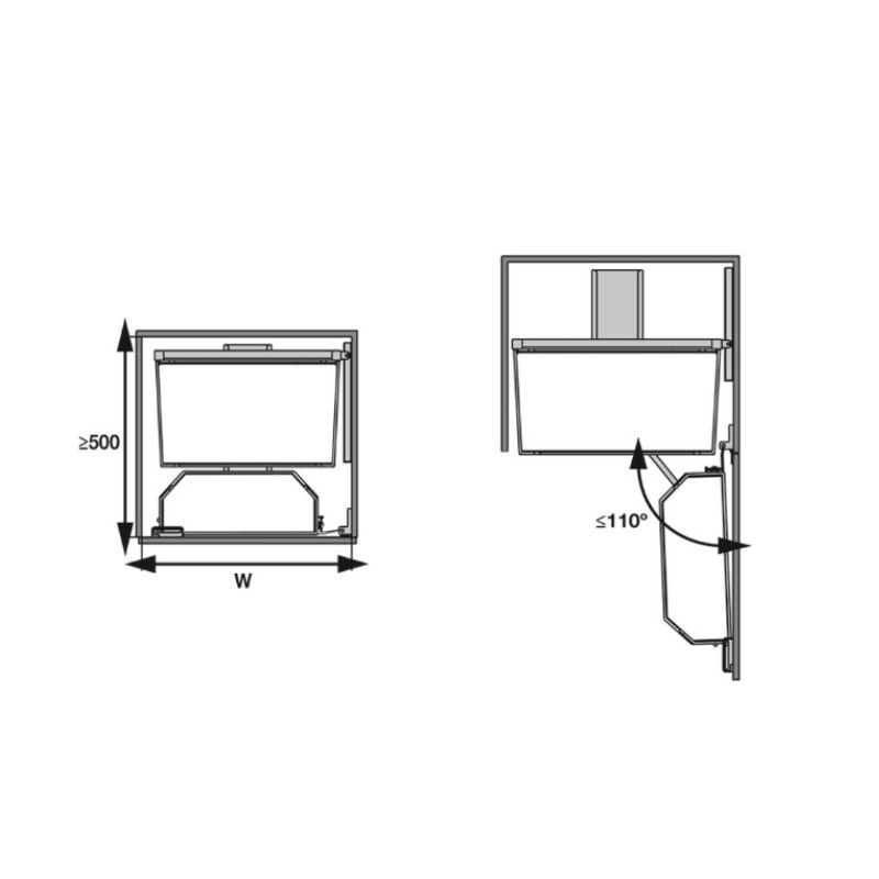 Tủ đồ khô 600mm Tandem Pantry Hafele 545.94.6501