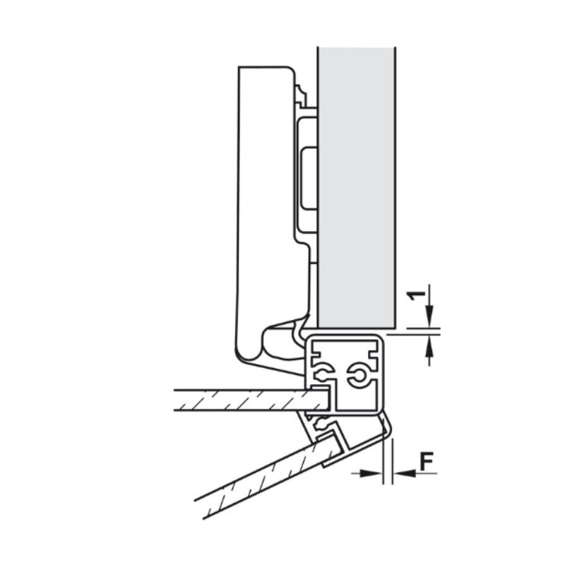 Bản lề Metalla SM 110º trùm nửa Hafele 315.26.7112