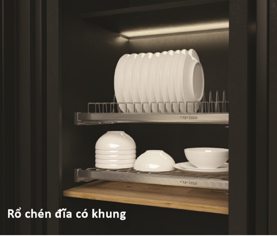 Rổ chén đĩa có khung PRESTO Cucina 544.40.004 Inox 304