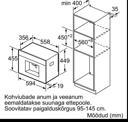 Kích thước Máy pha cafe Bosch CTL636ES1